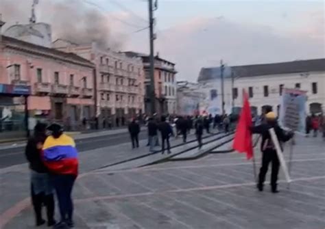 Manifestación Contra El Gobierno De Daniel Noboa Terminó En Fuertes Disturbios En El Centro De