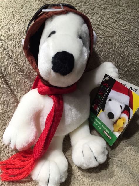 New Applause Snoopy Red Baron Plush Peanuts Aviator Flying Ace Goggles Kohls Red Baron Flying