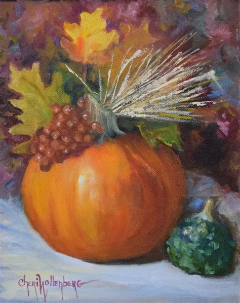 Small Autumn Pumpkin Still Life Paintingthanksgiving Etsy Original