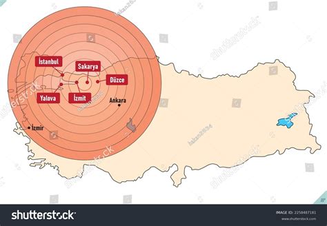 Turkey Earthquake Central Fault Line Royalty Free Stock Vector