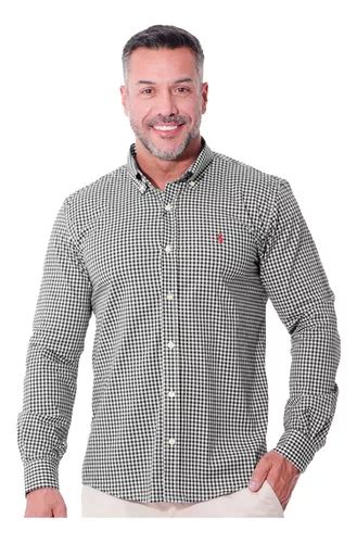 Camisa Ralph Lauren Masculina Slim Fit Stretch Poplin Preta