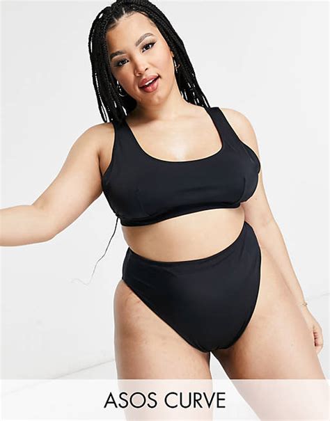 Asos Design Curve Mix And Match High Leg High Waist Bikini Bottom In