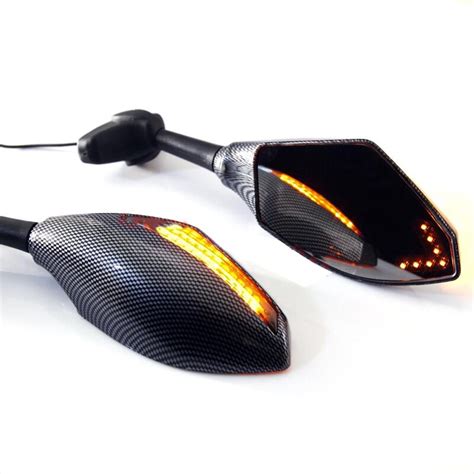 Moto Accessories Motorcycle Integrated LED Turn Signal Mirrors For