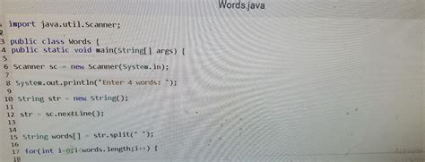 Solved Write A Java Program Named Words That Asks The User Chegg