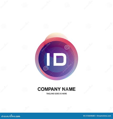 Id Initial Logo With Colorful Circle Template Vector Stock Vector