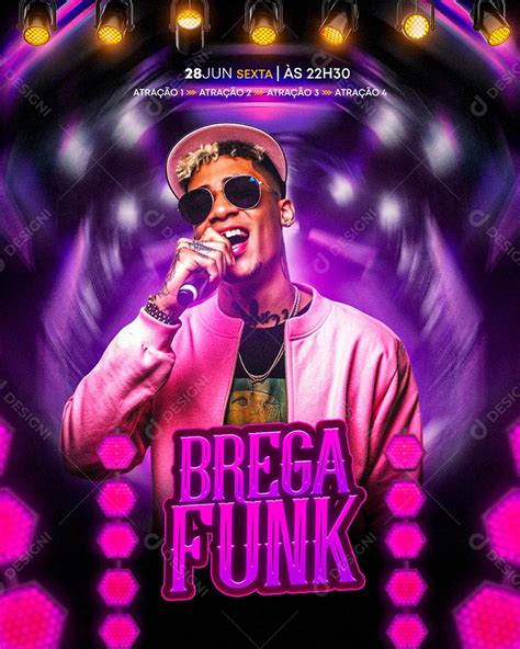 Flyer Brega Funk Artista Social Media PSD Editável download Designi