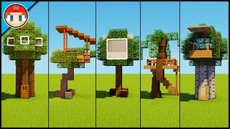 5 Minecraft Tree Houses Easy Tutorial You Can Build Too YouTube