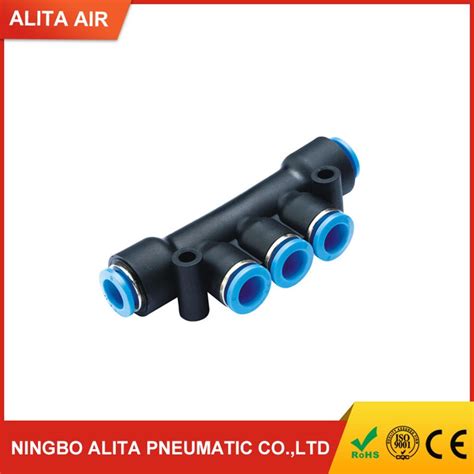 Pk Five Way Pneumatic Fittings Push In Fitting Plastic Fitting China