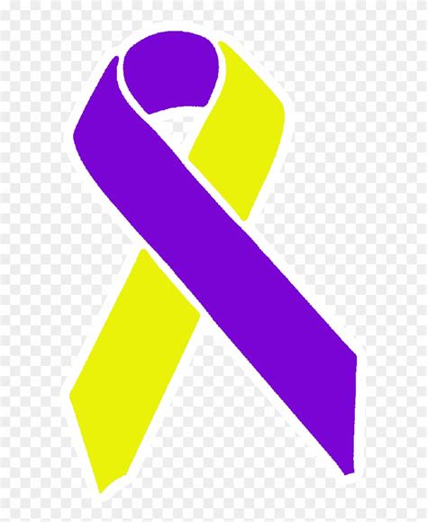 Purple And Yellow Awareness Ribbon Sticker Purple And Yellow Ribbon