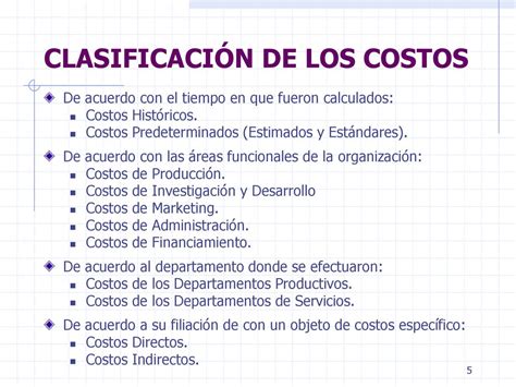 Aspectos Generales Y Clasificacion De Los Costos Ppt Descargar