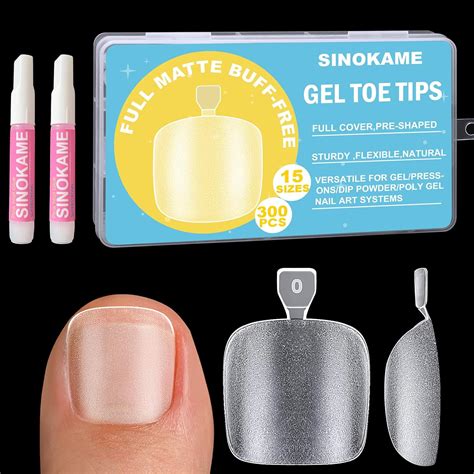 Amazon Clear Press On Toenails Short With Nail Glue Kit SINOKAME