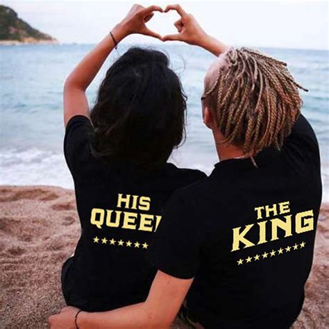 Camiseta King Queen Para Parejas Ropa Informal De Verano Para Mujer