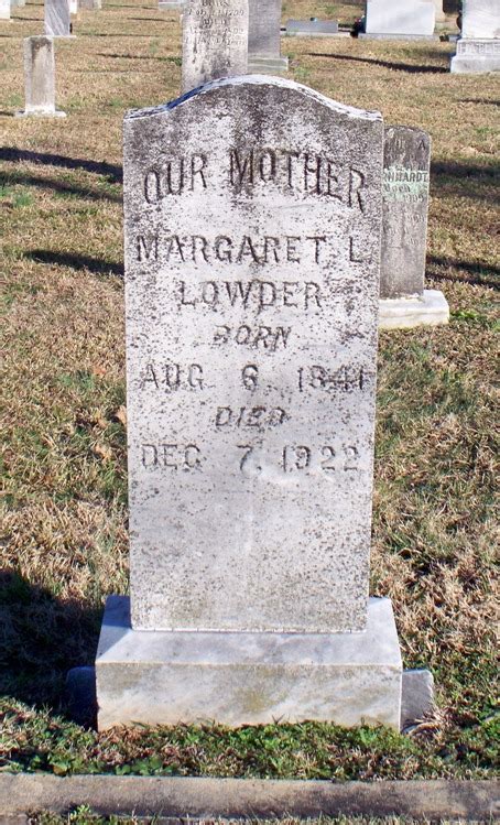 Margaret Ludena Barringer Lowder 1841 1922 Find A Grave Memorial