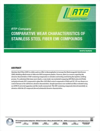 Comparative Wear Characteristics Of Stainless Steel Fiber EMI Compounds