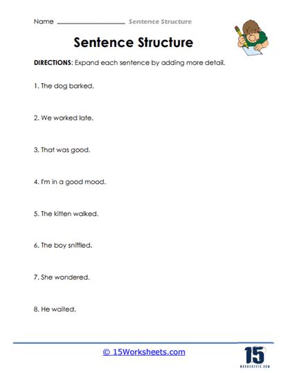 Free Esl Sentence Structure Worksheet Download Free Esl Sentence