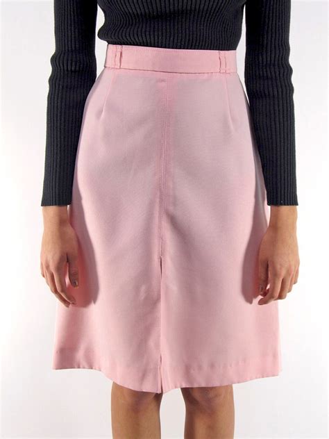 70s High Waist A Line Skirt Pink Skirt Vintage Mod Skirt Etsy