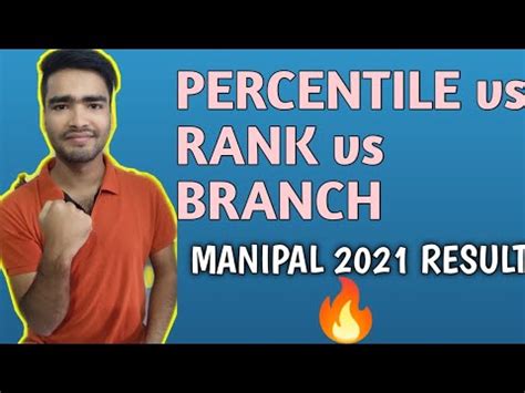 Percentile Vs Rank Vs Branch MET 2021 Manipal Result Declared