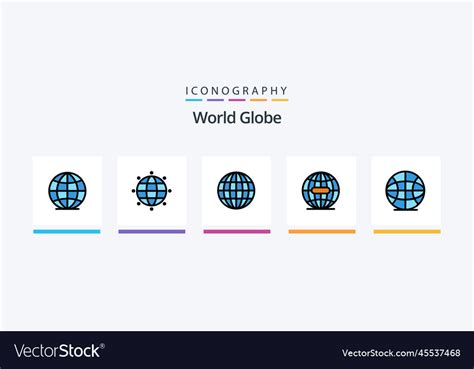 Globe Line Filled Icon Pack Including Royalty Free Vector