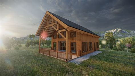 Post And Beam Cabin Barn House Barn Homes Floor Plans Modern