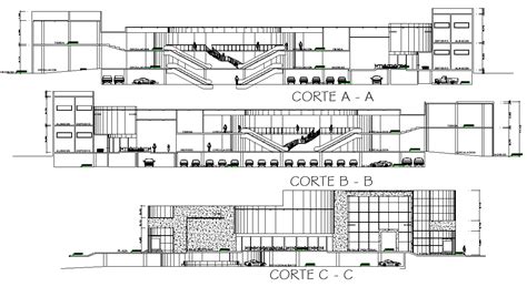 Section Shopping Mall Plan Layout File Cadbull