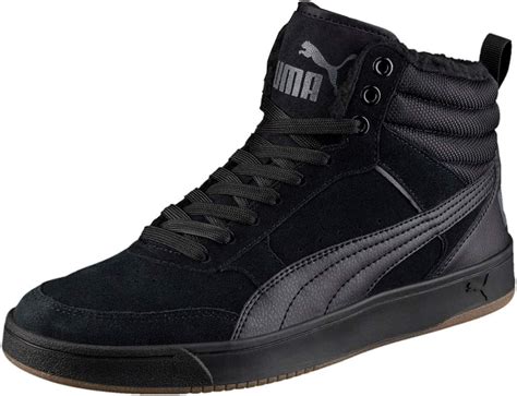 Puma Men S Rebound Street V Sd Fur Hi Top Trainers Black Black Iron