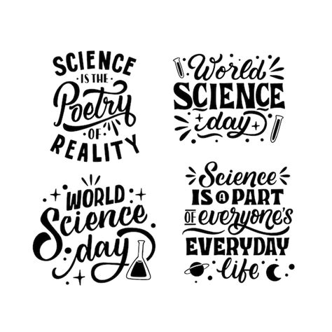 Premium Vector | Black science lettering set