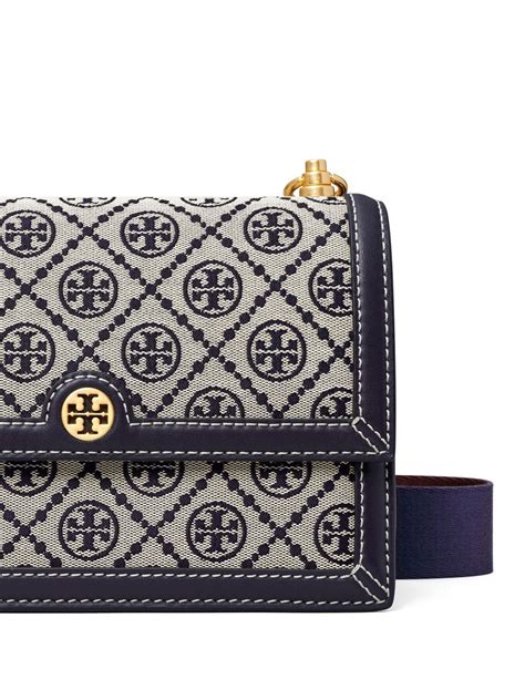 Tory Burch Small T Monogram Shoulder Bag Blue Farfetch Uk