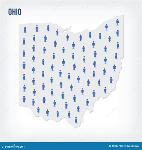 Vector People Map of of State of Ohio. the Concept of Population Stock ...