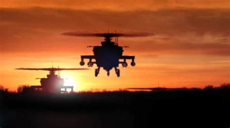 Apache AH-64 Gunship Helicopters Rising ... | Stock Video | Pond5