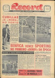 Capas De Jornais Vintage Record De Dezembro De Benfica Vence