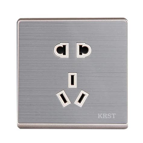 Home Wall Switch Socket Type 86 Concealed Gold Plated Stainless Steel Brass Five Hole Socket