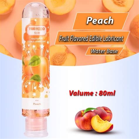 Fruit Flavor Edible Water Based Oral Enhancement Body Lubricant Lube Gel [peach] 80ml