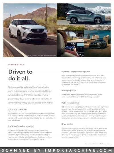 2024 Toyota Highlander Brochure Ebrochure Importarchive