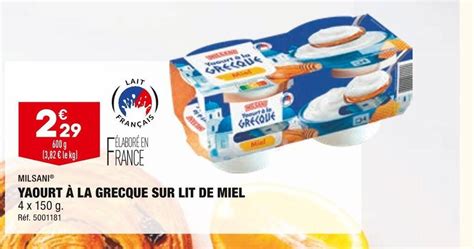 Promo Milsani yaourt à la grecque sur lit de miel chez ALDI