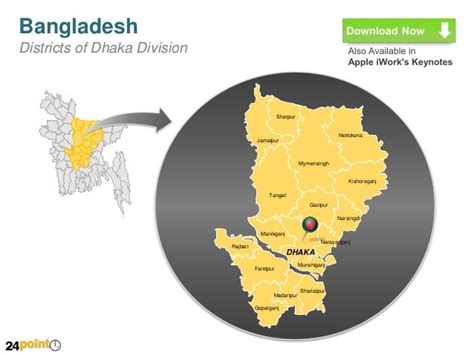 Bangladesh Map With Districts Fully Editable Ppt Presentation