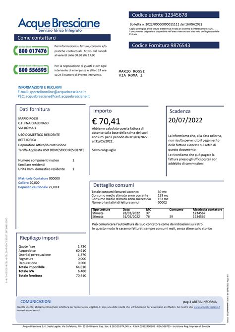 Bolletta Statica Acque Bresciane