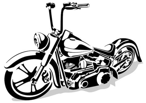 Premium Vector | Black and white chopper motorcycle drawing