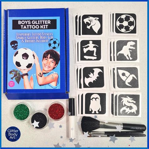 Boys Mini Glitter Tattoo Kit - Temporary Tattoo Store