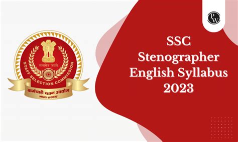 Ssc Stenographer English Syllabus 2023 Pdf Download Link