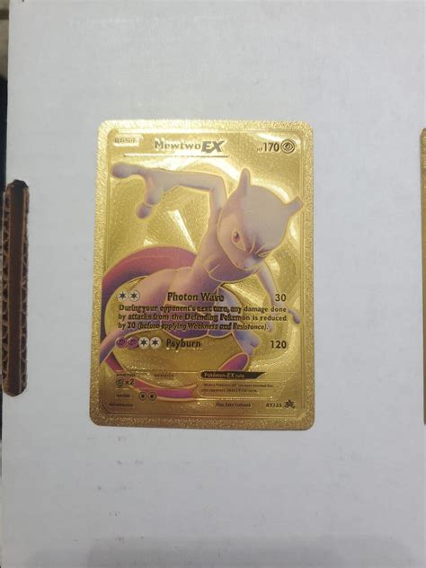 Pok Mon Mewtwo Ex Gold Foil Fan Art Card Xy Values Mavin