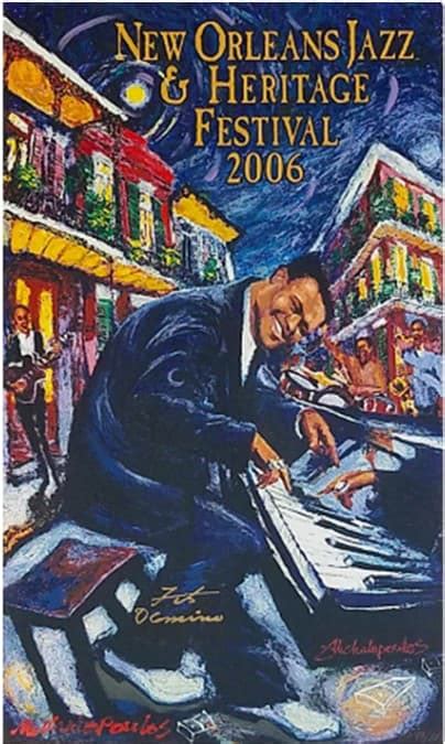 2006 New Orleans Jazz Heritage Poster By James Michalopoulos