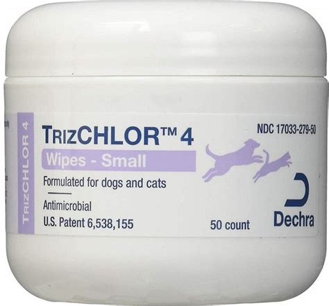 TRIZCHLOR 4 Wipes for Dogs & Cats, 100 count - Chewy.com