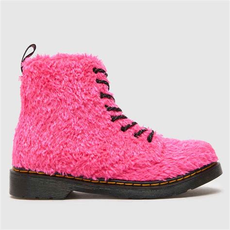 Dr Martens Pale Pink 1460 Pascal Tinsel Fur Girls Junior Boots Shoefreak