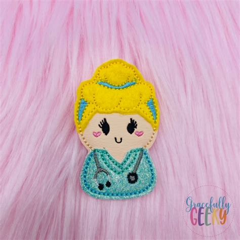 Nurse Princess Feltie Ith Embroidery Design 4x4 Hoop And Larger