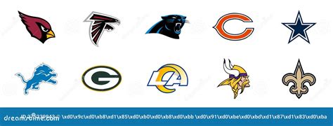 TOP NFL Teams. Set of Logos. American Football. NFC Commands. Vector ...