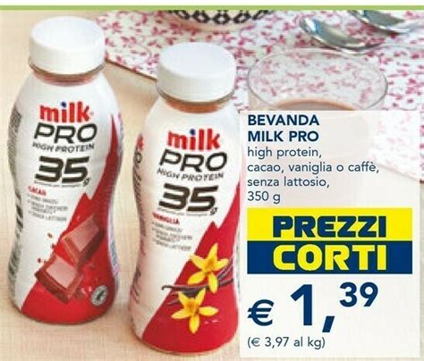 Offerta Milk Pro Bevanda Milk Pro High Protein Cacao Vaniglia