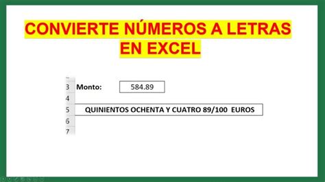 F Rmula Para Pasar De N Meros A Letras En Excel Actualizado Enero