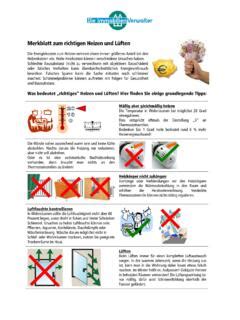 Merkblatt zum richtigen Heizen und Lüften merkblatt zum richtigen