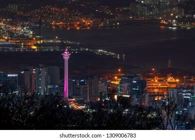 Busan Tower Night Viewpoint Busan Citykorea Stock Photo 1309006783 | Shutterstock