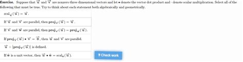 Solved Exercise Suppose That And V Are Nonzero Three Chegg